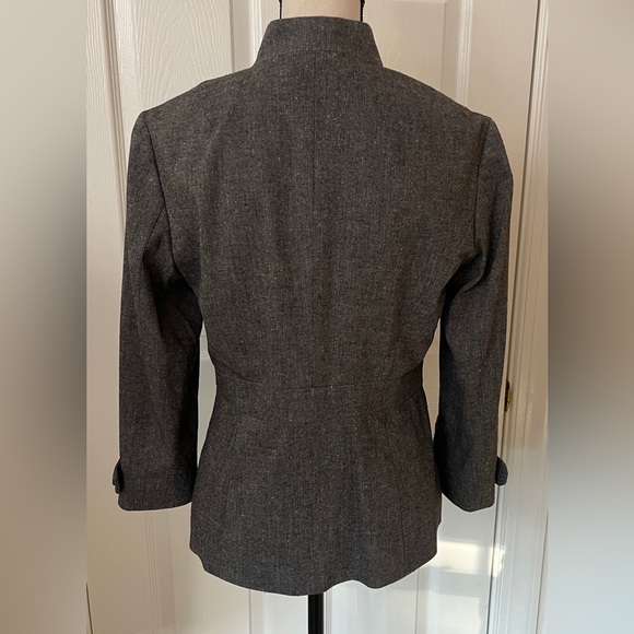 Badgley Mischka Military Style Fitted Blazer Wool & Silk Blend - Picture 3 of 16